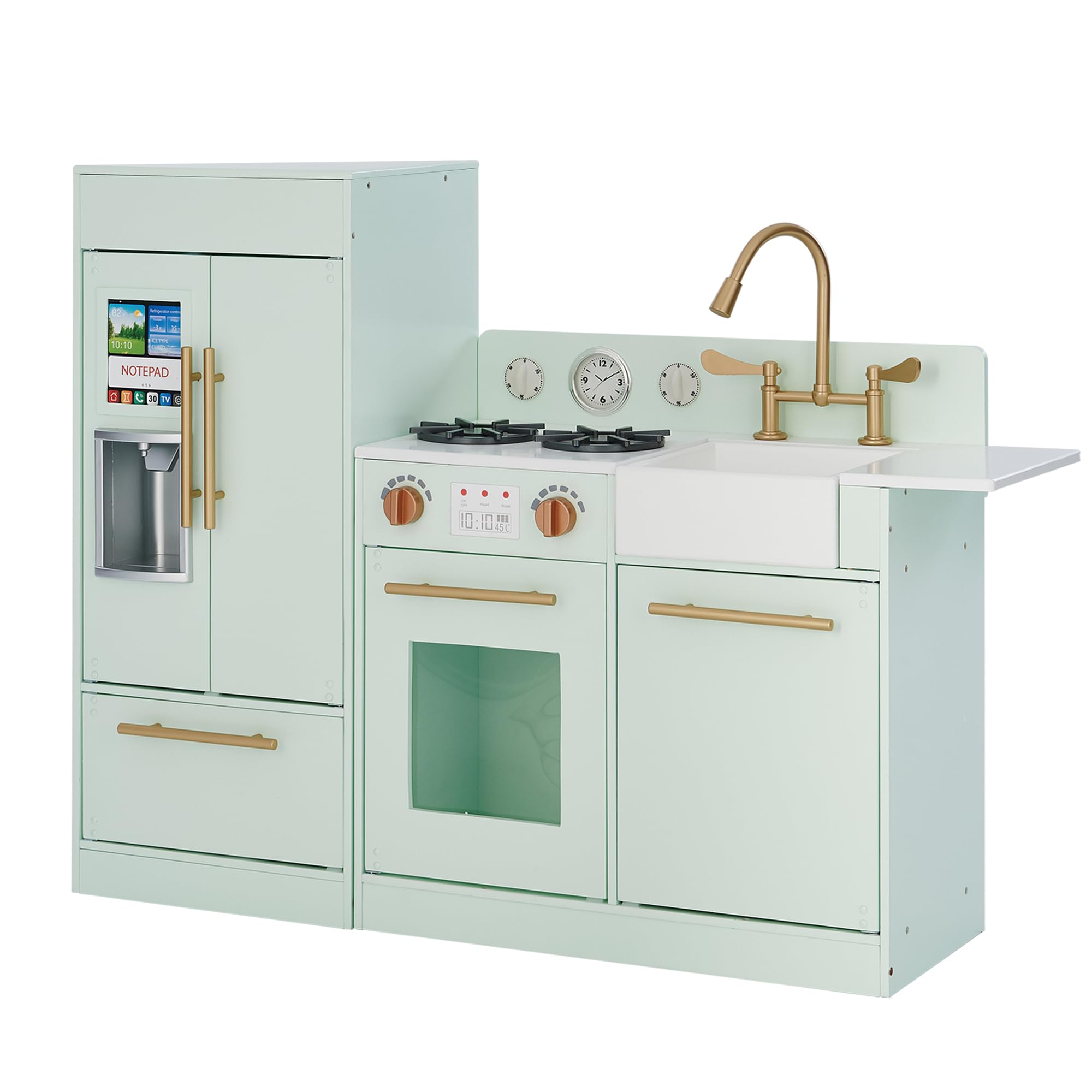 Teamson Kids Childrens Little Chef Charlotte Wooden Play Kitchen Mint TD-12302M