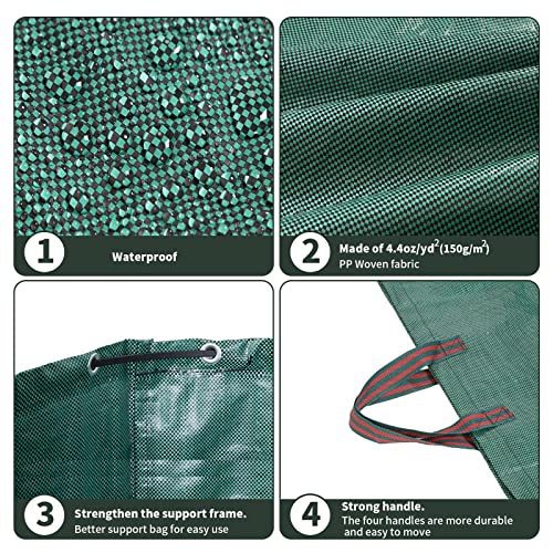 JERIA 6Pack 72 Gallons Reusable Garden Waste Bags with 4 Handles,Lawn