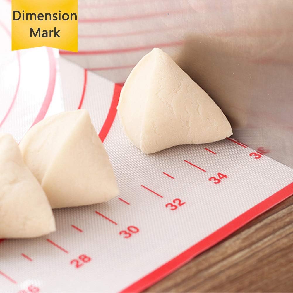 Large Silicone Pastry Mat Extra Thick Non Stick Baking Mat with Measurement Fondant Mat, Counter Mat, Dough Rolling Mat, Oven Liner, Pie Crust Mat (16''(W)24''(L)): Kitchen & Dining