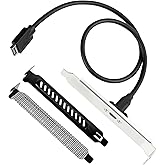 Qulkws USB 3.2 Gen 2 USB-C Front Panel Type-C Adapter with PCI Bracket USB-C Female to 20 Pin USB Type E A-Key Male 20Gbps Motherboard Header Extension Cable with 2 Pcs PCI Slot Covers(19.7in)