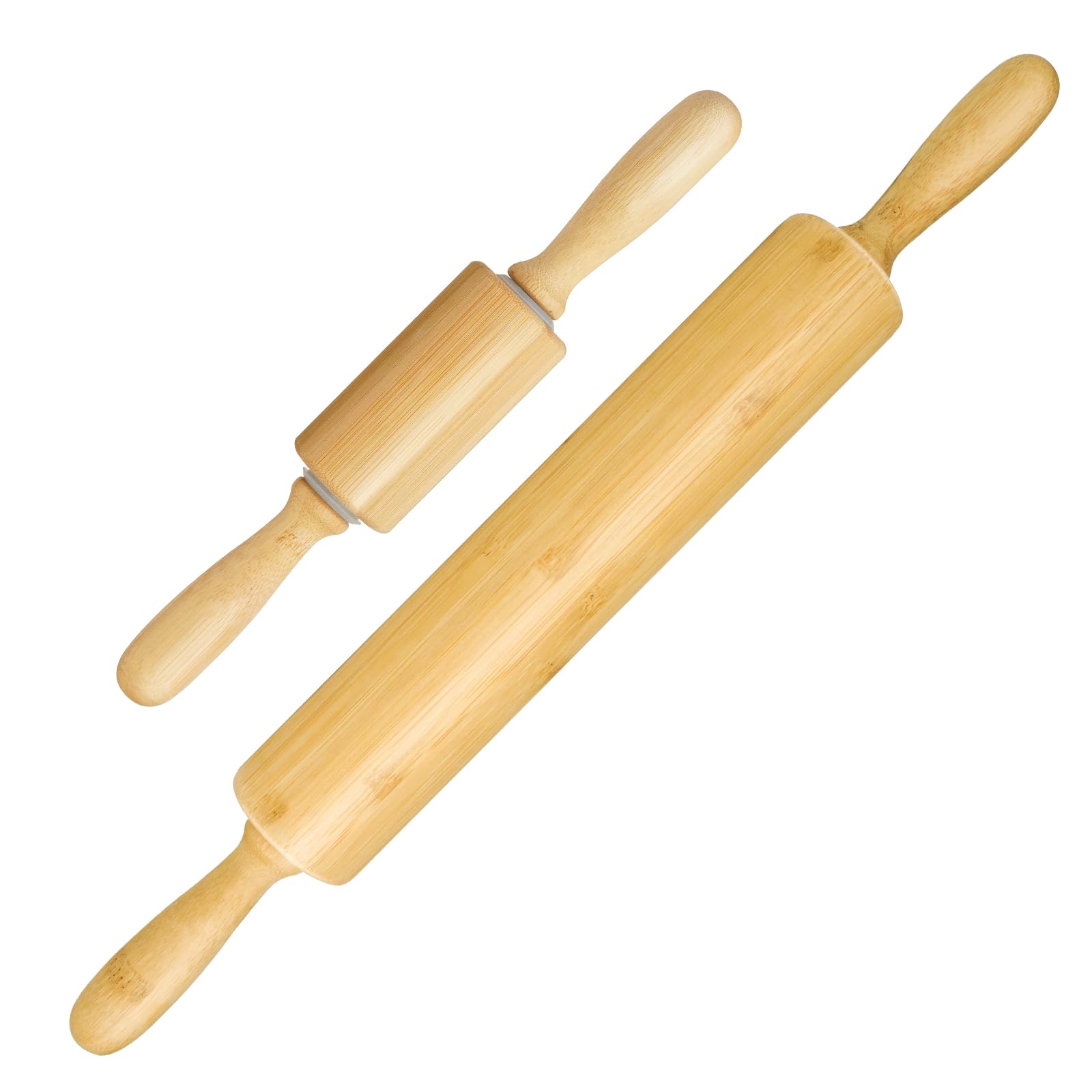 Photo 1 of 2 Pack?10 inch &17.5 inch? Wooden Rolling Pin for Baking - Long Dough Roller for All Baking Needs