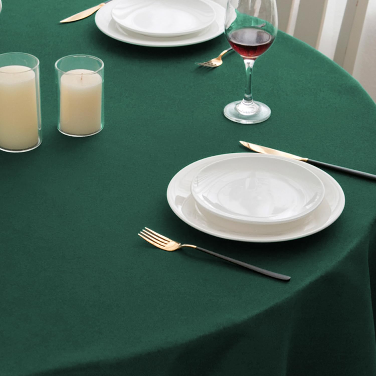 Romanstile small Round Tablecloth Green Christmas 120cm,water resistant Stain Resistant Washable Table Cloths Wrinkle Free Table Cover for Caffe Table Kitchen Dining Party Wedding Outdoor,47 inch