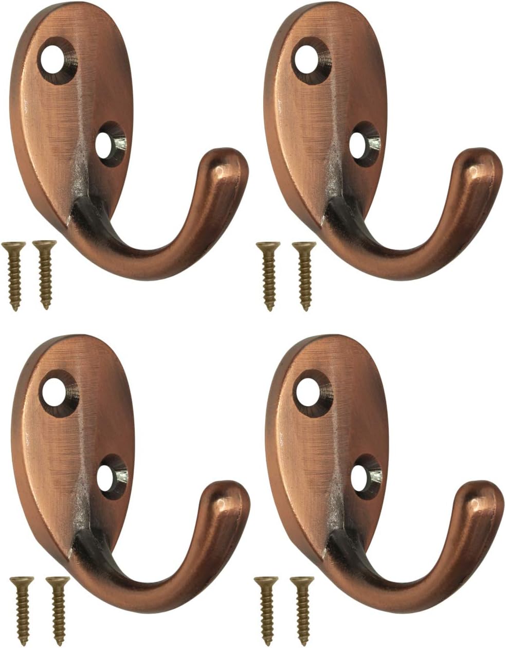 Fuxxer 4 x Copper Wall Mounted Coat Hooks Iron Copper, Copper,black, 46 x 24 x 40 - Image 3