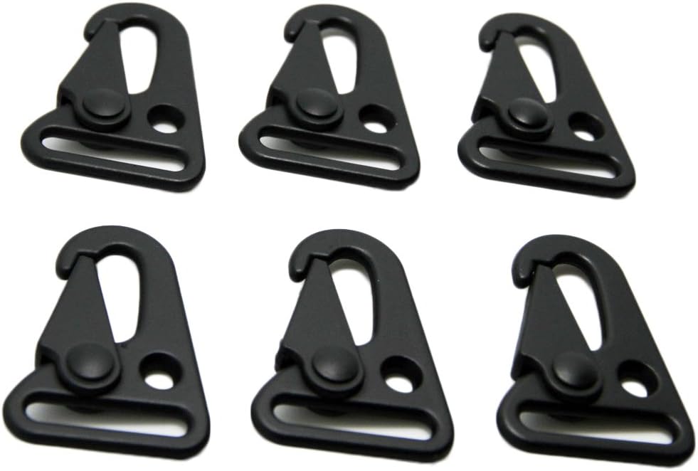 GUGULUZA Enlarged Mouth Clips Hooks 1 inch/1.5 inch Sling Clips Snap Hooks for Paracord Outdoors Bag Backpack(1 in-6 Pack)