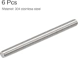 sourcing map M8 x 100mm Fully Threaded Rod 304 Stainless Steel Right Hand view 2