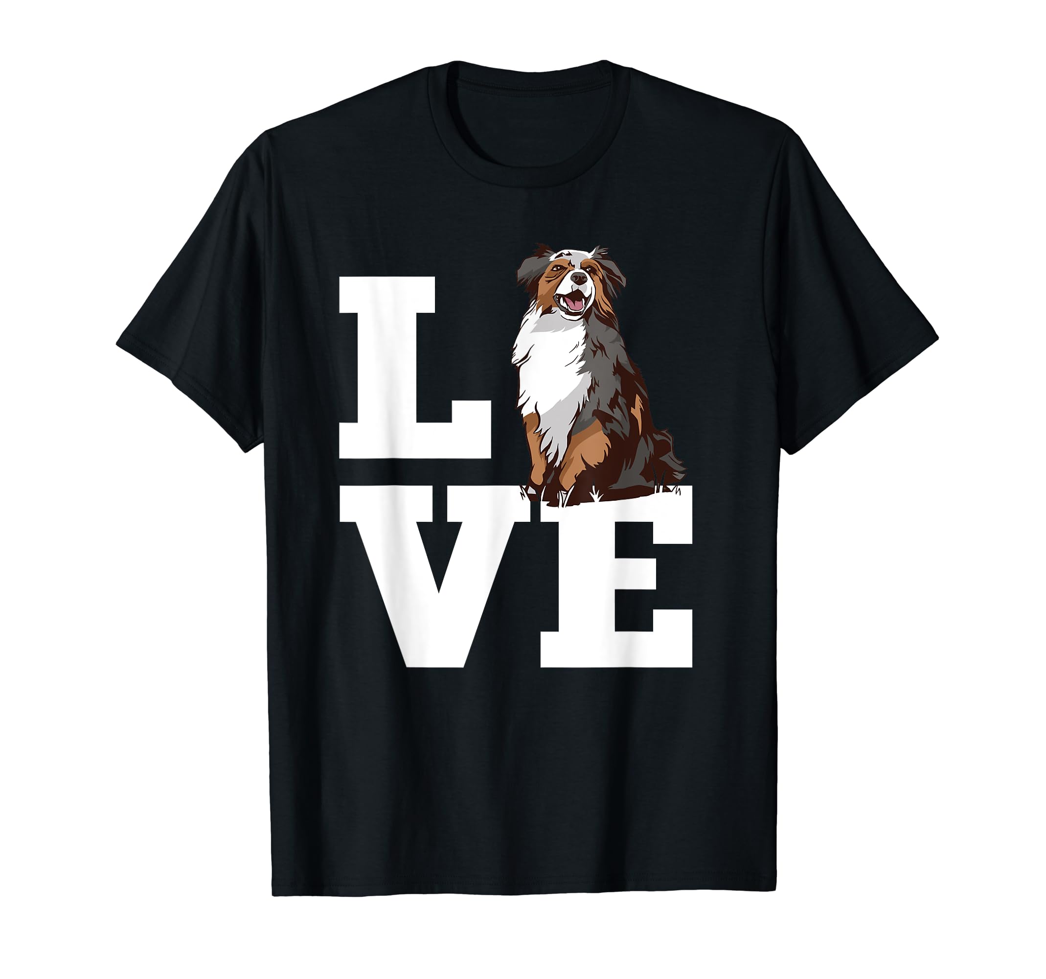 Love Australian Shepherd Design Aussie Dog T-Shirt