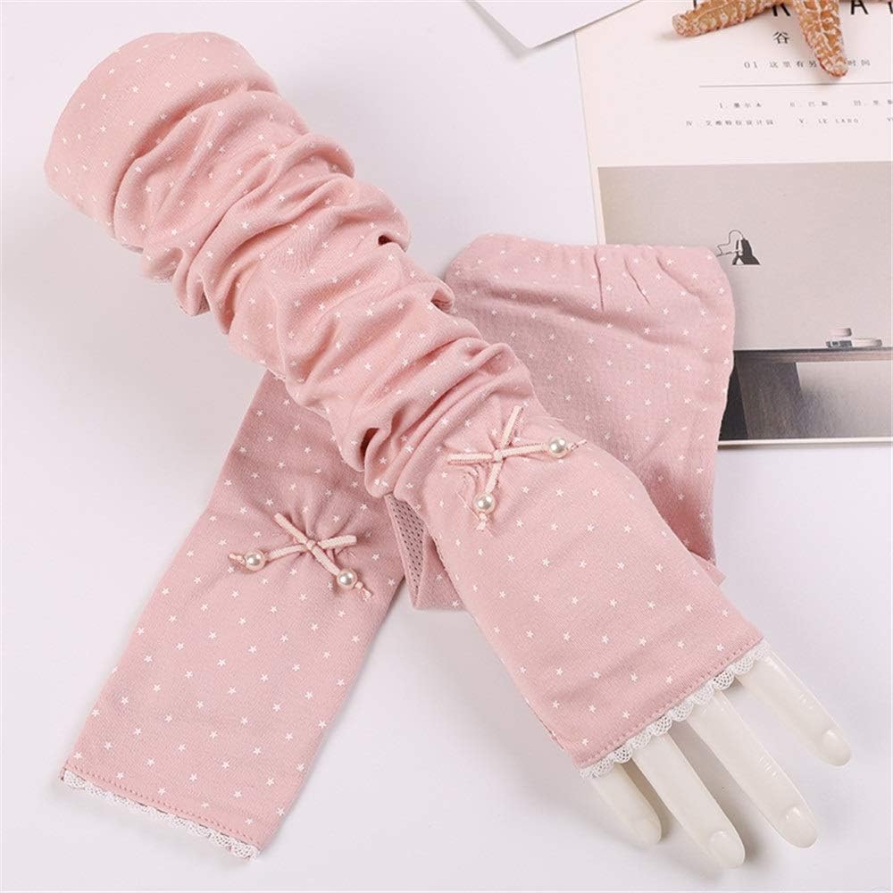 Ywlanlantrading Women's UV Protection Cotton Breathable Arm Sets Non-slip Long Sleeves Driving Sunscreen Gloves