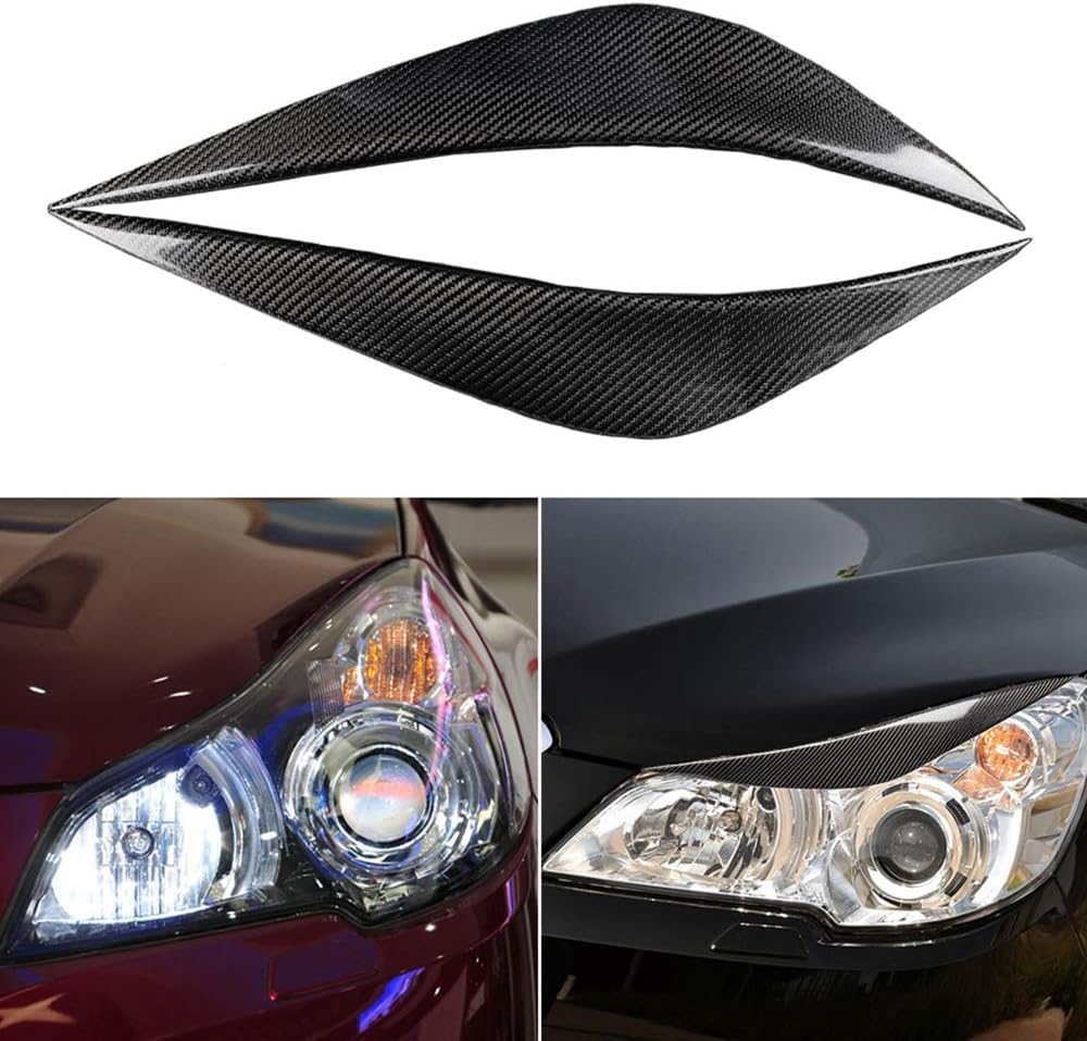 BYWWANG For Subaru Legacy Liberty 2009-2012,Carbon Fiber Headlight Eyebrow Cover Sticker Head Lamp Eyelid Overlays Trim