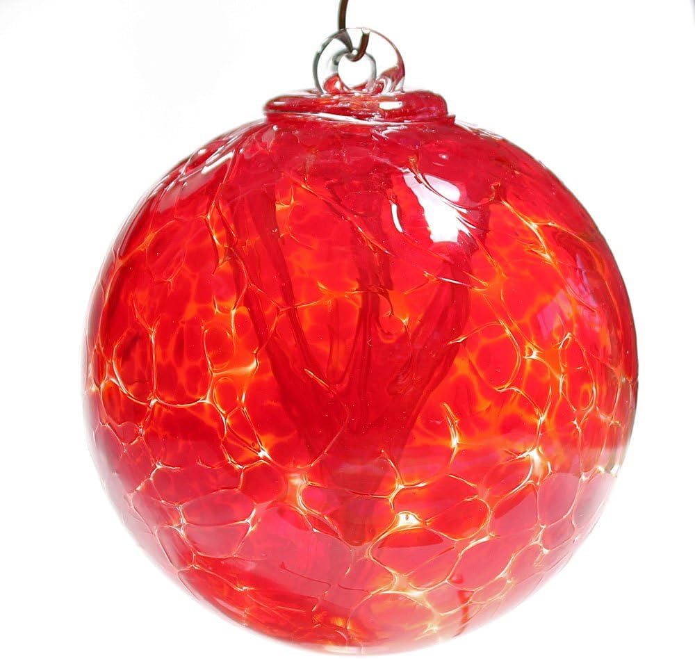 Witch Ball Hand Blown Glass (Garnet Red)