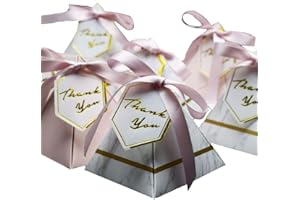 Awcmtpsyol New Triangular Pyramid Marble Candy Box Wedding Favors and Gifts Boxes Chocolate Box Bomboniera Giveaways Boxes Pa