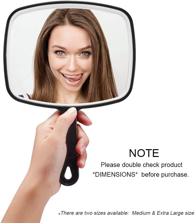 OMIRO Hand Mirror, Black Handheld Mirror with Handle, 6.3" W x 9.6" L: Home & Kitchen