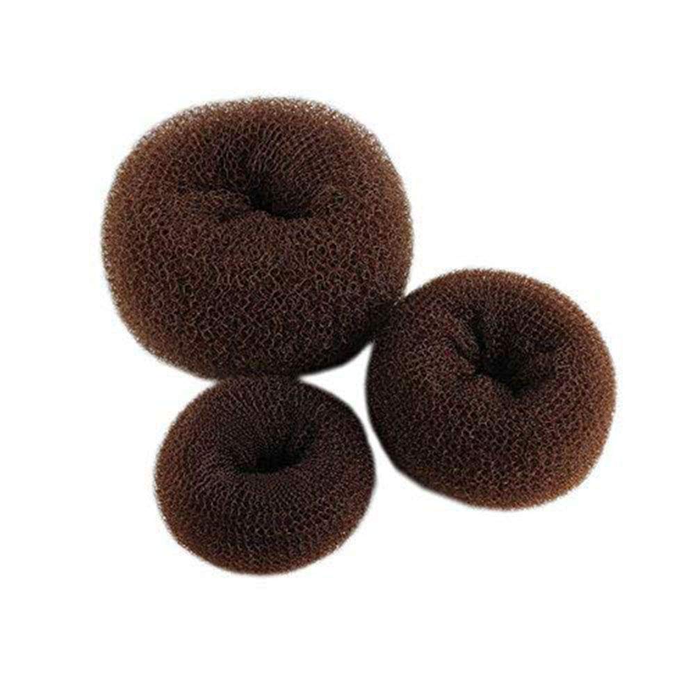 Sohapy 3 Pieces Brown Women Hair Bun Maker Donuts Ring - (1Large, 1Middle, 1Small)