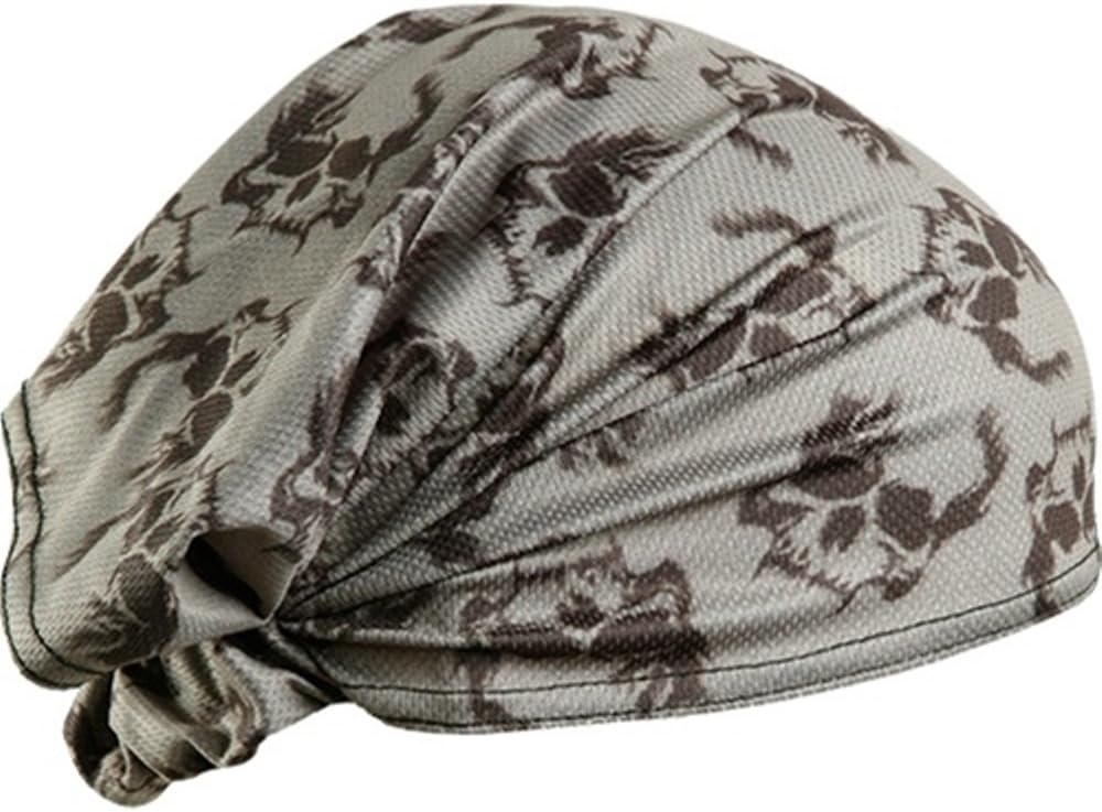 Grey Black Skulls Schampa Doo - Z Multi Wear Use Headwrap Headscarf Durag Face Mask Scrunchie