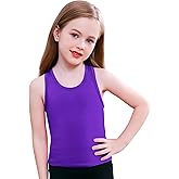 Gnainach Girls Sleeveless Tank Tops High Neck Cropped Tanks Basic Racerback Dance Top for Kids Teen Gymnastics 4-14Y