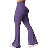 YEOREO Women's Kalie Flare Scrunch V Cross Waist Yoga Leggings