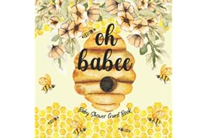 Oh Babee: Bee Theme Baby Shower Guest Book | Bumble Bee Honeybee Book I Design Guestbook Gender Neutral Baby Book