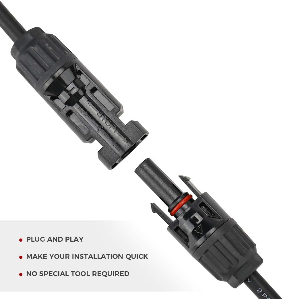 BougeRV Solar Connectors Y Branch Parallel Adapter Cable Wire Plug Tool Kit for Solar Panel: Home Improvement