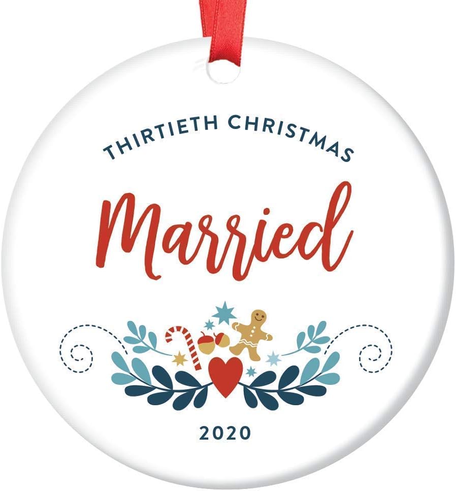 Adorno de monograma para árbol de Navidad, adorno personalizado 2020