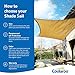 Coolaroo California Sun Shade, Rectangle Shade Sail, HDPE Fabric with 85% UV Block, (10' X 8'), Desert Sand