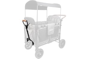 WONDERFOLD Stroller Wagon Pull Handle Featuring Vegan Leather Cover for Comfortable Grip, Three Adjustable Heights, and Carriage Attachment Buckle (Compatible with W-Series Models Only)