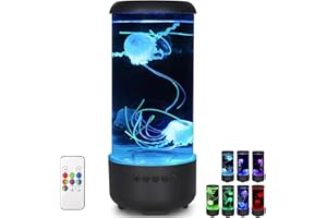 Cosney Jellyfish lamp 7 Colors and 5 Levels of Brightness Mood Night Lights Electric Jellyfish Lights for Decorating Home Office Adult Children Fantasy Christmas Gift