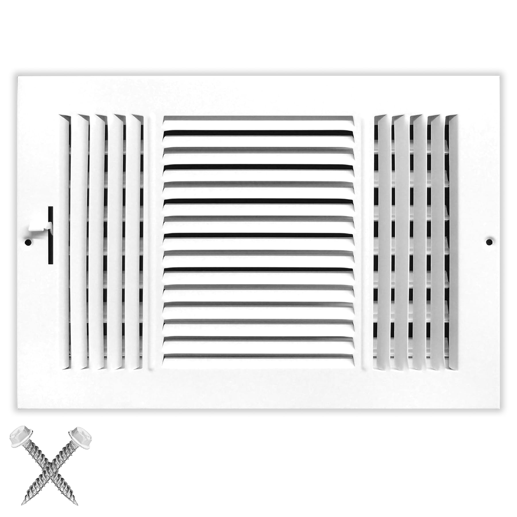 Photo 1 of 14" X 10" 3-Way AIR Supply Grille - Vent Cover & Diffuser - Flat Stamped Face - White [Outer Dimensions: 15.75"w X 11.75"h]