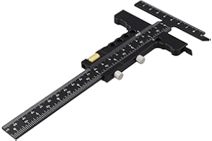 T Shaped Marking Gauge for Woodworking - Adjustable Layout Tool with Dual Metric and Scales, Precision Aluminum Alloy Scriber