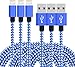 Tchange TLH-09 Lightning Cable with Ultra-compact Connector Charging Cable Cord for iPhone7/7plus/6/6plus/6s/6splus,iPhone 5/SE - iPad - iPod on Latest IOS10 - Blue/White
