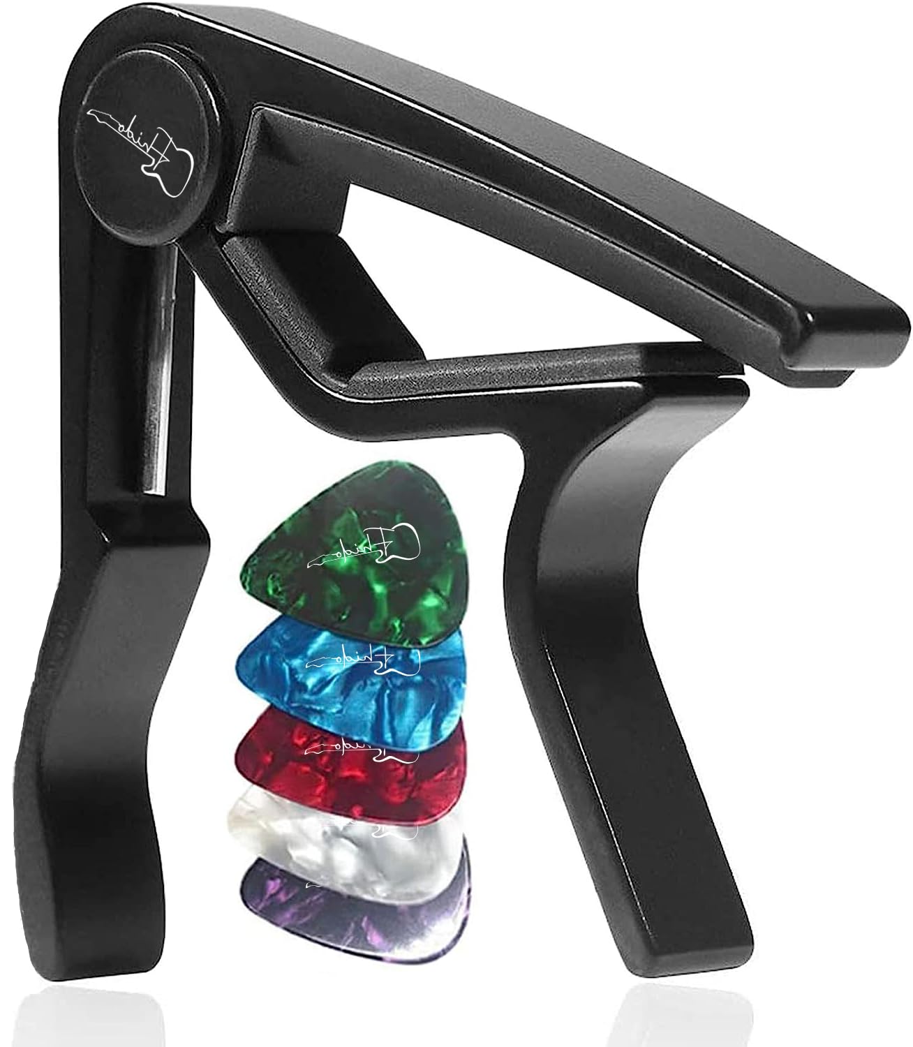 FHIDO Guitar Capo for Acoustic Electric Folk Ukulele Bass Guitar Aluminum Alloy Guitar Capo with 5 Guitar Picks