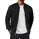 Runcati Mens Suede Bomber Jackets Full Zip Casual Softshell Varsity Jacket Lightweight Vintage Fall Coat with Pockets