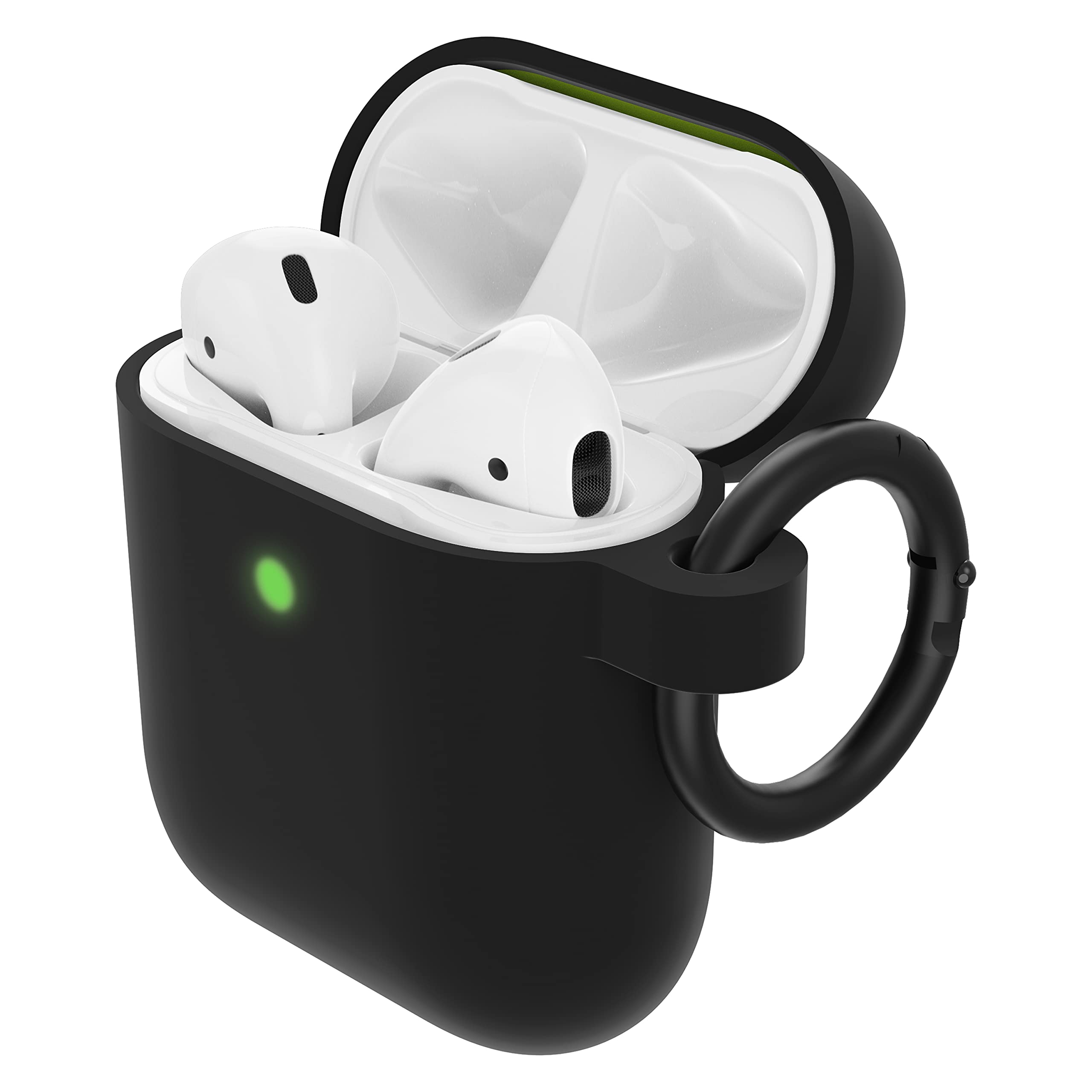 OtterBox Soft Touch Headphone Case for AirPods (1st Gen 2016 / 2nd Gen 2019), Shockproof, Drop proof, Ultra-Slim, Scratch and Scuff Protective Case for Apple AirPods, Includes Carabiner, Black — image 1