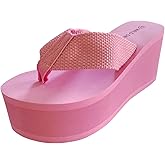 Wild Diva Womens Heat High Platform Wedge Flip Flop Sandals