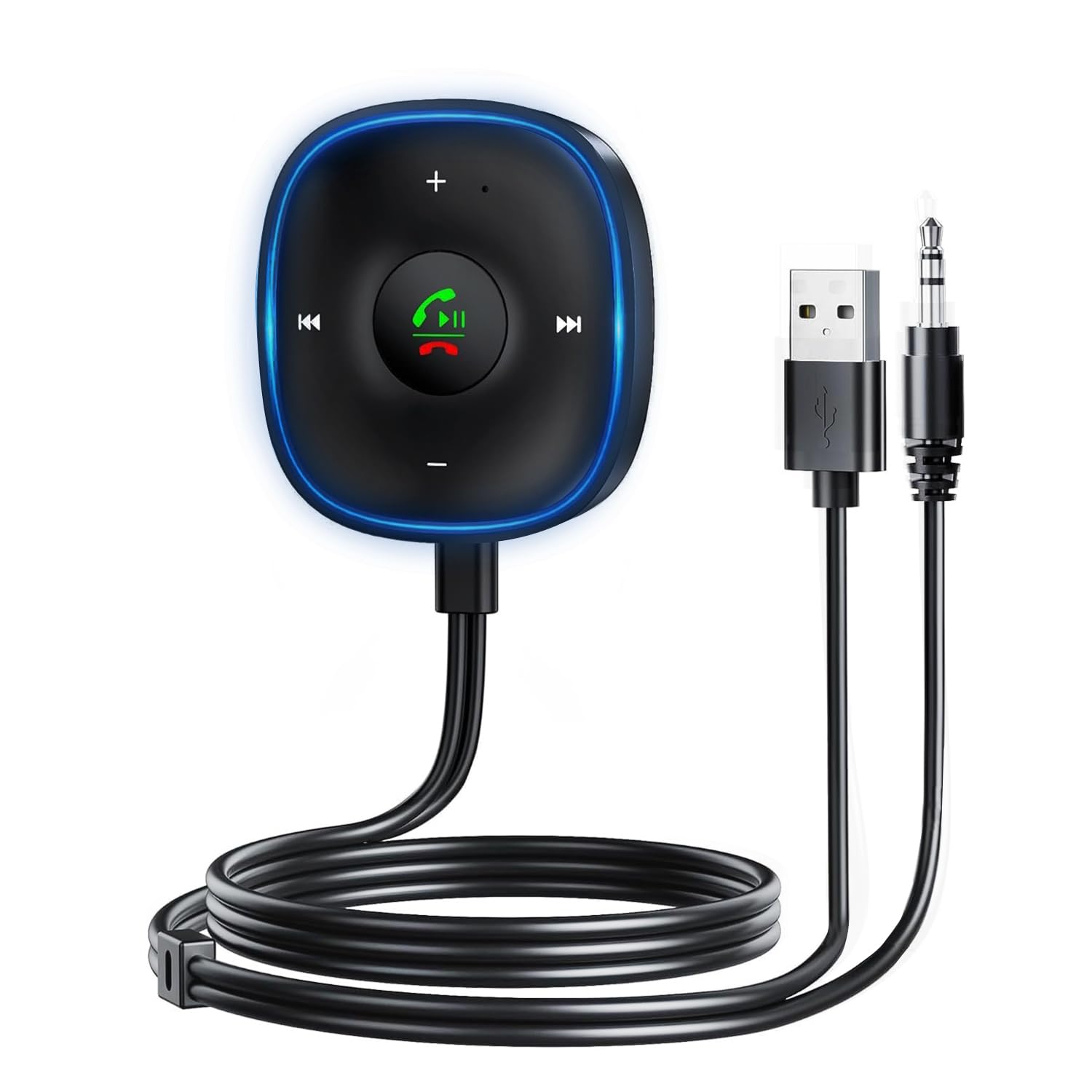 Photo 1 of Bluetooth 5.3 Aux Car Adapter, SONRU Bluetooth Receiver for Car [Dual Connection & Mic Noise Cancellation], Aux Adapter with Plug-and-Play for Music/Hands-Free Calls/Stereo Audio