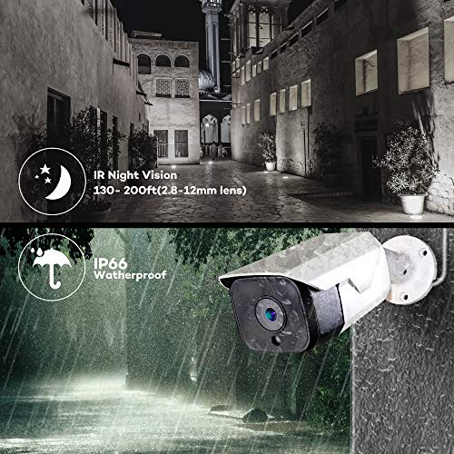 【Onvif H.265】 ONWOTE UltraHD 4K 8MP 4X Optical Zoom IP PoE Security Camera Outdoor, 3840x 2160 8.51 Megapixels, 200ft Night Vision, Motorized Varifocal Lens 30°-120° View Angle, IP66 Weatherproof