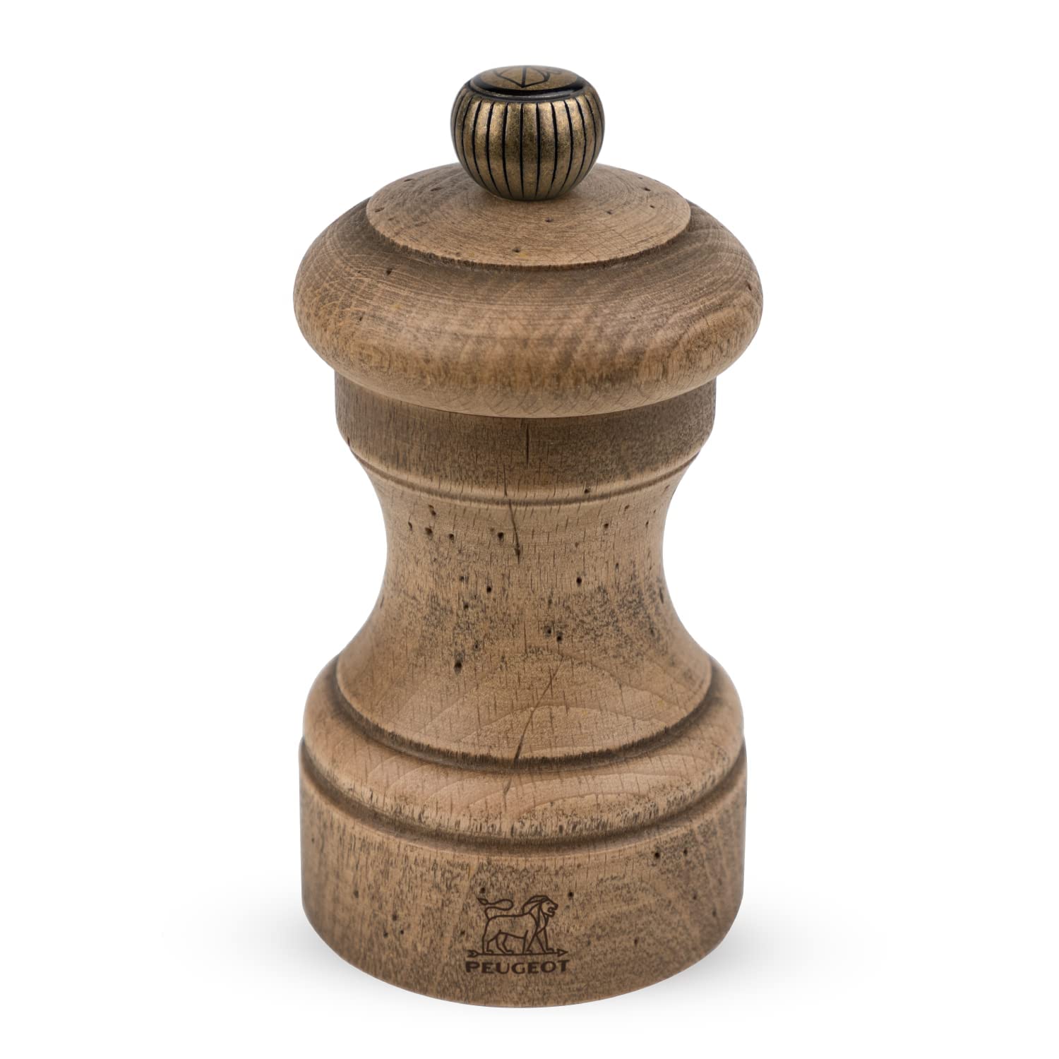 Peugeot - Bistro Manual Pepper Mill - Classic Café Style Adjustable Grinder - Beechwood, Antique, 10 cm