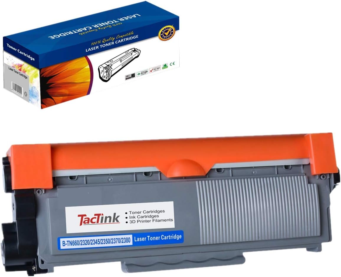 TacTink Compatible Toner Cartridge Replacement for Brother TN660 TN630 (Black, 1 Pack)