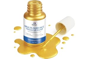 SENVEN Liquid Gold Leaf Paint High Gloss Multi Surface Rich Gold Paint for Metal, Wood, Plastic, Canvas, Appliance, Furniture Scratch Repair & Art Handcrafts 30ml/1.5oz Fast Drying Acrylic Metallic Finish