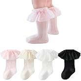 Apone Fatu Baby Knee High Socks Non Slip Socks Lace Ruffled Long Stockings for Infants Toddlers Kids Boys Girls Spring Autumn