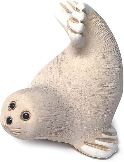 Amazon リンコナダ オットセイ白 25a 陶器 動物 置物 アザラシ セイウチ トド アシカ リンコナダ 置物 オブジェ