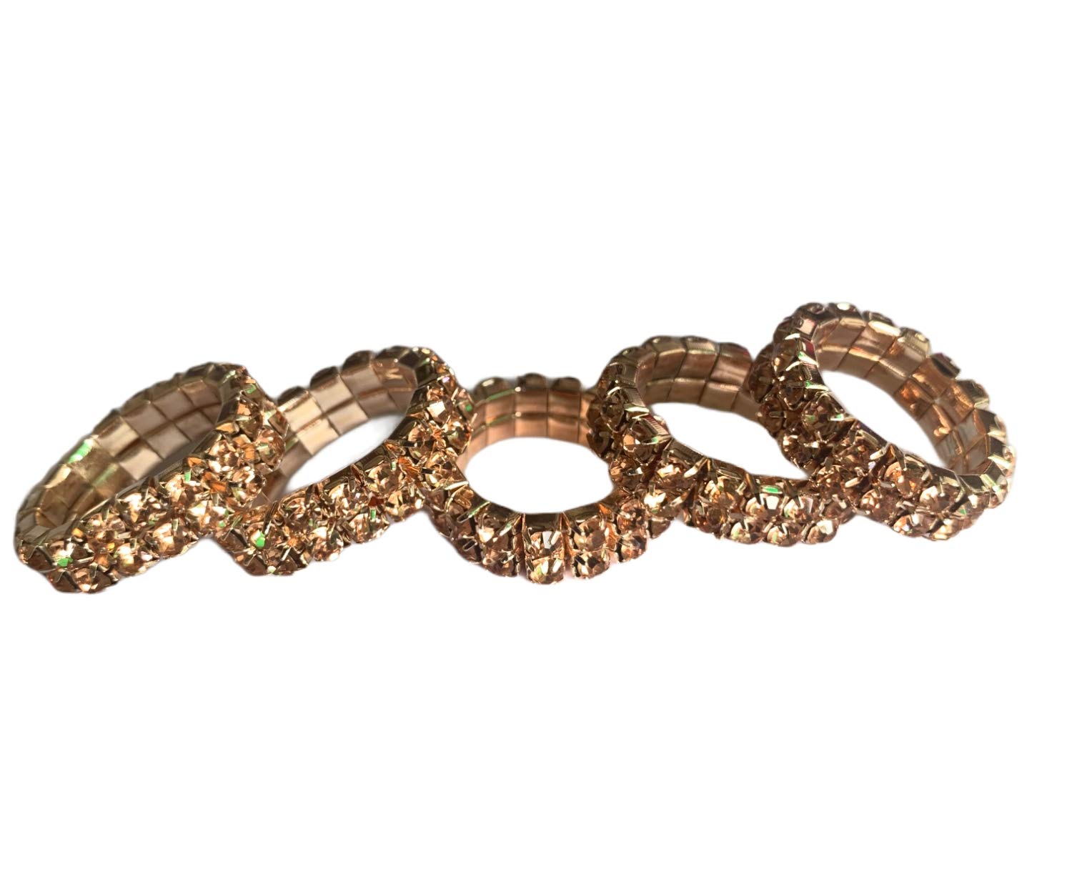 Avon Equine Crystal Horse Mane Bands & Diamante Horse Mane Double Row Plaiting Bands In (Rose Gold, Pack of 12)