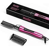 Hot Comb Electric by Terviiix, Pressing Combs for Natural Black Hair, Wigs & Beard, Anti-Scald Straightening Comb with Keratin & Argan Oil Infused Teeth, Temperatures Adjustable, 60 Min Auto Shut Off
