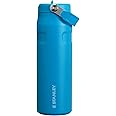 Stanley IceFlow Flip Straw 2.0 Water Bottle 24 OZ | Built-In Straw with Larger Opening | Lightweight & Leak-Resistant | Insulated Stainless Steel | BPA-Free | Azure