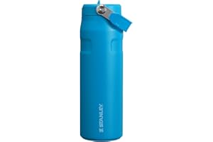 Stanley IceFlow Flip Straw 2.0 Water Bottle 24 OZ | Built-In Straw with Larger Opening | Lightweight & Leak-Resistant | Insulated Stainless Steel | BPA-Free | Azure