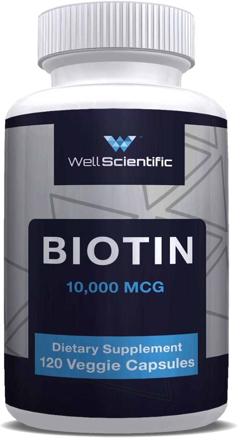FLASH SALE! Biotin for Hair Growth 10,000 mcg - Extra Strength 120 Veggie Capsules - 2 Month Supply, Promotes Radiant Skin, Longer and Healthier Nails - Best Biotin Supplement