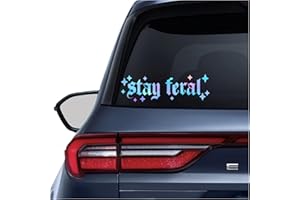 ZEARPT 2 x Stay Feral Bumper Sticker Vinyl Decal for Cars Vinyl Sticker Car Bumper Sticker, Goth Car Decor, Goth Car Accessories Trendy & Cute Car/Truck Decals Spooky Car Decor (6in+8in)