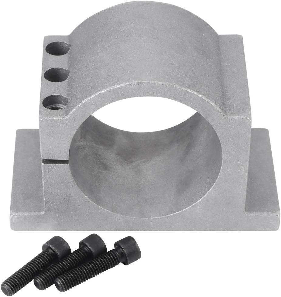 Spindle Motor Fixture, 80/100mm Diameter Aluminum CNC Spindle Motor Mount Bracket Clamp with Screws gear reduction motor Spindle Motor Clamp(80mm)