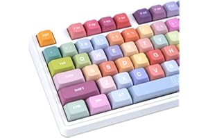 GEKUCAP PBT Keycaps 133 Keys XDA Profile Five-Sided Dye-Sub Keycaps Set Fit for 61/64/68/84/87/96/98 Cherry MX Switches ISO A