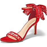 Coutgo Women's Open Toe Ankle Strap High Heel Sandals