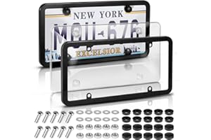 License Plate Frame, 2 Pack License Plate Cover, License Plate Protector 6×12 inches for US and CA Standard Plates with All M
