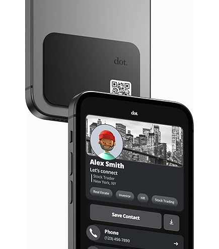 QR Code Card Digital Business Card With QR Code & NFC Tap - No App Required For IPhone & Android (Black) Dot Cards Business Card